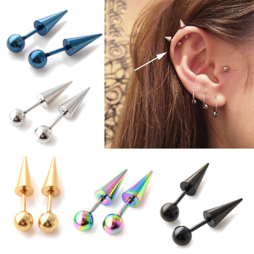 Σκουλαρίκια Piercing Κοσμήματα Σετ Σκουλαρίκια Spike Stud Υπέροχο Δώρο για Άνδρες 2