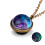 xiuh glow in the dark galaxy system κολιέ πλανήτης διπλής όψης με γυάλινο θόλο, μενταγιόν μόδας, 2