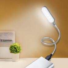 Lampe de lecture/d'apprentissage portable et pliable Pnellth USB, veilleuse pour ordinateur portable ou bureau, noire