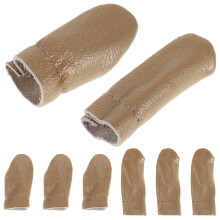 4 sets of Leather Thimble Finger Protector DIY Finger Cover Protective Finger Sleeve Sewing Supply
