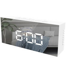 Conjunto de 2 Relógios Despertadores com Espelho, LED, Digitais, para Decoração de Casa, com Calendário, para Crianças e Estudantes com Surface.