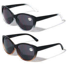 Dámske bifokálne slnečné okuliare na čítanie, čítacie okuliare Cateye Vintage Jackie O Leopard Checker +1,50