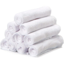Set di salviette umidificate Snfy per neonati e neonate, in morbida spugna, confezione da 10, colore bianco.