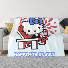 Hello Kitty -peitto, flanelli-fleece-heittopeitto, erittäin pehmeä, kodikas ja lämmin muhkea vuodevaate sohvalle, olohuoneeseen, makuuhuoneeseen -