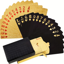 Decks Premium wasserfeste PVC-Spielkarten – 24-Karat-Goldfolie, langlebig und leicht zu mischen, geeignet für Zaubertricks, Kartenspiele und