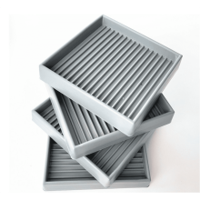 NOGIS3X3Caster Cups, protectores de suelo de goma cuadrados con agarre antideslizante, protectores antideslizantes para ruedas de muebles (gris,