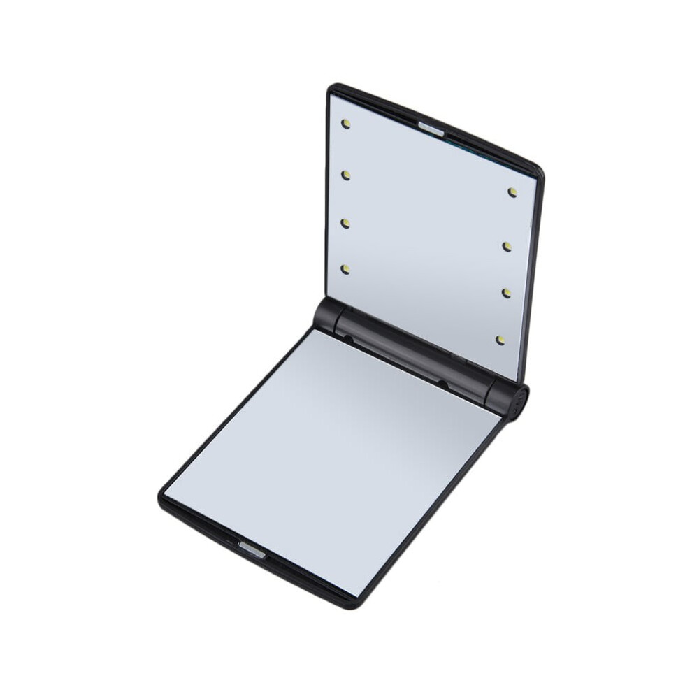 Feiona Daily Use LED Mirror Makeup Cosmetic 8 LED Lights Lamps Folding Compact Portable Pocket Mirror
