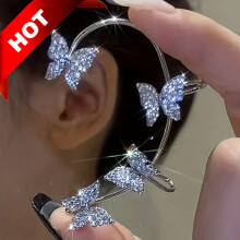 Glanzende vlinderoorbellen met zirkonia, luxe sieraden voor vrouwen, geschikt voor vrouwen.
