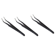 3X Curved Tweezers Jewelers Craft Hobby Beading Hand Tool