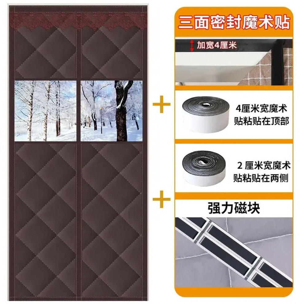 Aumiy Magnetic Thermal Door Curtain Warmth Thermal Door Cover Externally Visible Insulated Door Screen Windproof Partition Soundproof 9395123987217