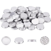 60PCS White Aluminum Metal Growler Caps 37 mm Seal Screw Caps Lid with White Filling Glue Fits for Most 1/2 and 1 Gallon Jugs DIY