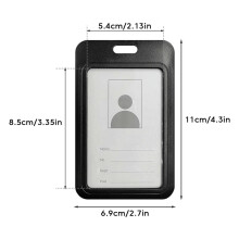 3 buc card de identitate rezistent la apă, antizgârieturi, protector Black2Cards, glisant, birou, școală, ABS, cu fereastră transparentă,