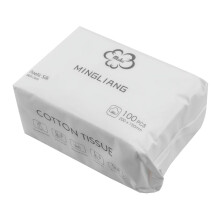 Lot de 100 lingettes démaquillantes jetables en coton, idéales pour se démaquiller ou se laver le visage.