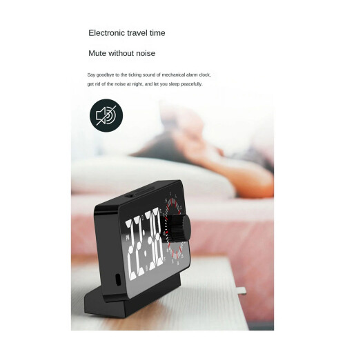 Alarm Clock Digital Electronic Alarm Clocks Visual Timer Mirror Temperature Clock with Snooze Function Desk Clock White 1