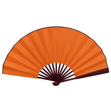 Handwaaier - Effen kleur - Extra groot 33 cm - Oranje Oranje Oranje