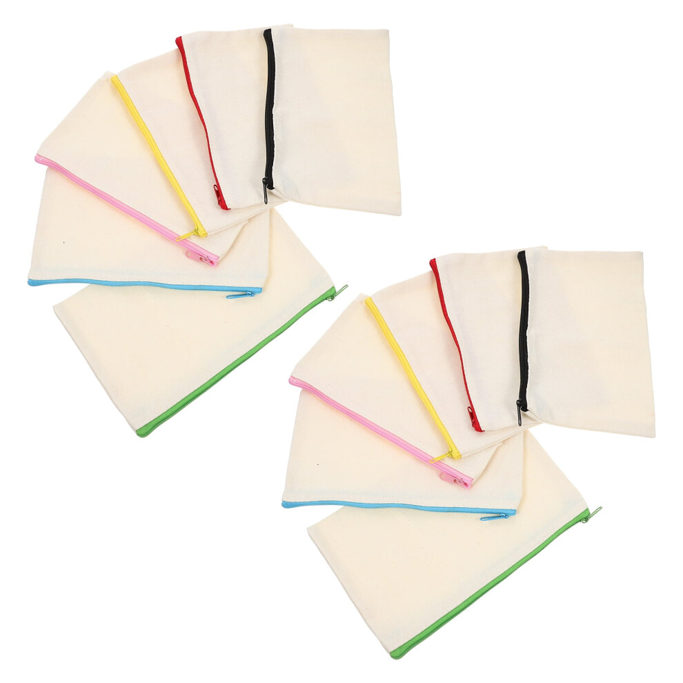 Blank Canvas Pencil Case Cosmetic Bag Carteras De Mano Para Mujer Cosmetics Pouch 12 Pcs