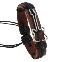 Retro Smykker Musikfestival Guitar Læderarmbånd Enkelt Rebflettet Herrearmbånd