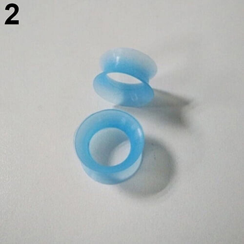 2 pezzi Tunnel per orecchie in morbido silicone, dilatatori per piercing, orecchini dilatatori