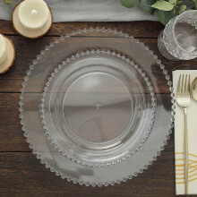Efavormart10Pack | 8" Doorzichtige plastic dinerborden met opstaande rand, ronde wegwerpborden voor feestjes