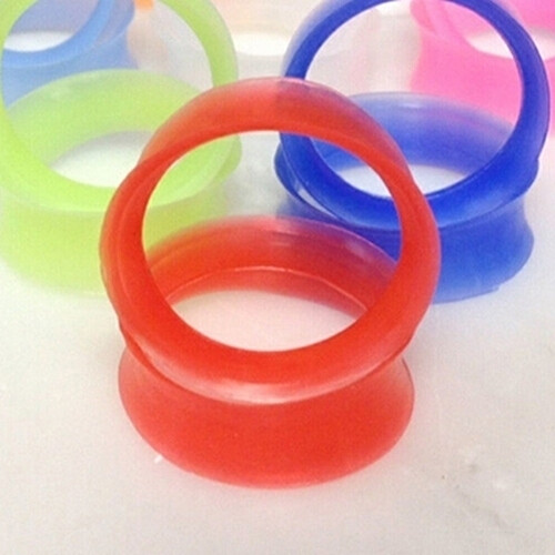 2 pezzi Tunnel per orecchie in morbido silicone, dilatatori per piercing, orecchini dilatatori 2
