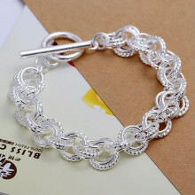 Pulseira feminina RSAMD Pretty Charms em prata 925, corrente maciça, para casamentos.