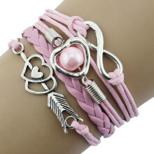 Pulseiras de couro para mulheres, pulseira da amizade, joia para presente para mulher ou menina - Muitas cores à sua escolha.