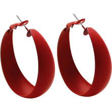 Eleganti e trendy orecchini a cerchio rossi per donne e ragazze - Diametro 5 cm, gioielli in lega leggera - Regalo perfetto