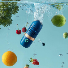 Portable Ultrasonic Fruit & Vegetable Washer, USB Wireless Food Purifier, Capsule Shape Cleaner Machine