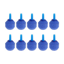 10PCS Ball Shape Air Stone Mineral Bubble Diffuser Airstones for Aquarium Fish Tank Pump and Hydroponics 20x20mm (Blue)