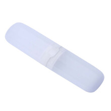 Quinlirra Reis tandenborstelhouder met deksel, opbergdoos voor kamperen, school, reizen en de badkamer - wit, 7,9 x 2,2 inch