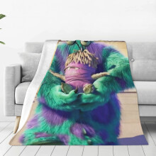 Monsters Inc. Söpö anime-peitto, yhteensopiva kaikkina vuodenaikoina, superpehmeä ja kevyt flanelli lapsille, 80 x 60 cm, sängyn ja sohvan
