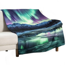 Manta suave con estampado de auroras boreales de 40"x50" - Manta de microfibra de franela para sofá, cama o sillón - Cálida y acogedora