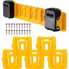 Kit com 10 suportes para baterias Dewalt 20V/60V. Compatível com as baterias DCB200, DCB203, DCB205 e DCB206.