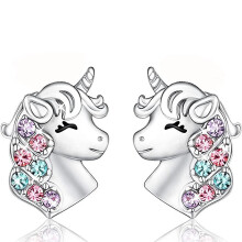 SIISLL Unicorn Tourmaline, Opal Silver Earrings, Sterling Silver, 2-Pack