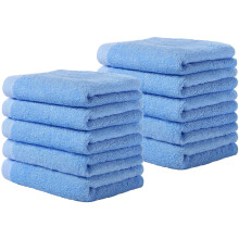 Conjunto de 10 Toalhas de Banho de Bambu de Luxo, 25 cm x 25 cm, Multiuso para Banheiro, Spa, Cozinha, Rosto e Uso nas Pontas dos Dedos