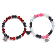 Cooles Armband mit bunten Perlen, buntes Perlen-Spinnenherz-Magnetarmband für Paare mit Stretch, verschleißfest, hochwertige Verarbeitung