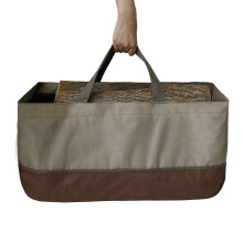 Firewood Carrier Tote Bag Waxed Canvas with Handles Large Capacity for Camping and Home