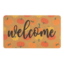 Pumpkin Welcome Doormat For Outdoor Entrance Coir Front Door Mat With Non Slip Backing Fall Holiday Door Mat