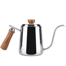 Bouilloire à col de cygne ZPSHYD, 350 ml / 600 ml, bouilloire à café filtre en acier inoxydable 304, cafetière à filtre avec poignée en bois