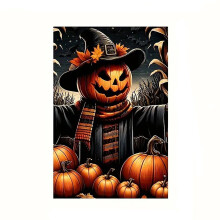 Vlaggen, banners, accessoires, pompoen, decoratieve welkomstbanner voor Halloween, tuinbanner, dubbele pompoen, feestbanner, kleine terrasdecoratie,