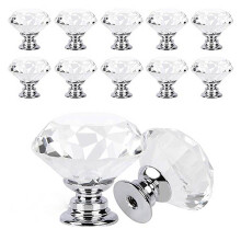 Diamentowy design, nowoczesna gałka do drzwi szafki szufladowej, szklany uchwyt, dekoracja meblowa