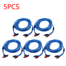 1-5 Stück 5 Meter 2RCA auf 2RCA Stecker Kfz-modifiziertes RCA-Audiokabel Kfz-Audio-Leistungsverstärkerkabel Kfz-Elektronikzubehör