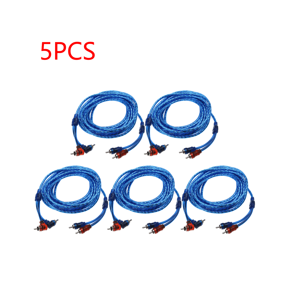 1-5Pcs 5 Meter 2 Rca To 2 Rca Plug Car Modified Rca Audio Cable Car Audio Power Amplifier Cable Automotive Electronics Accessory 9395123535340