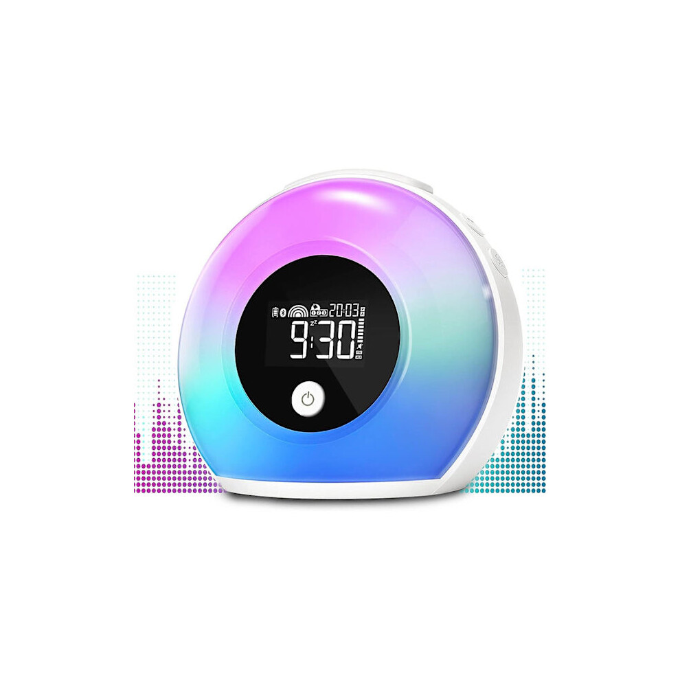 Alarm Clock With Bluetooth Speaker, Night For Kids, 4 Brightness Levels, Colorful Digital Clock For Children, Teens, Bedrooms Light