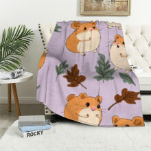 Couverture hamster adorable, jeté en flanelle ultra douce et chaude pour canapé, lit, voiture - 127 x 152 cm, cadeau douillet toutes saisons pour