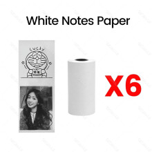 58 mm mini fotoprinter papierrollen thermisch papier 57x30 mm wit cadeau doe-het-zelf sticker label bonnetje voor Peripage A6A8P1 6 rollen wit