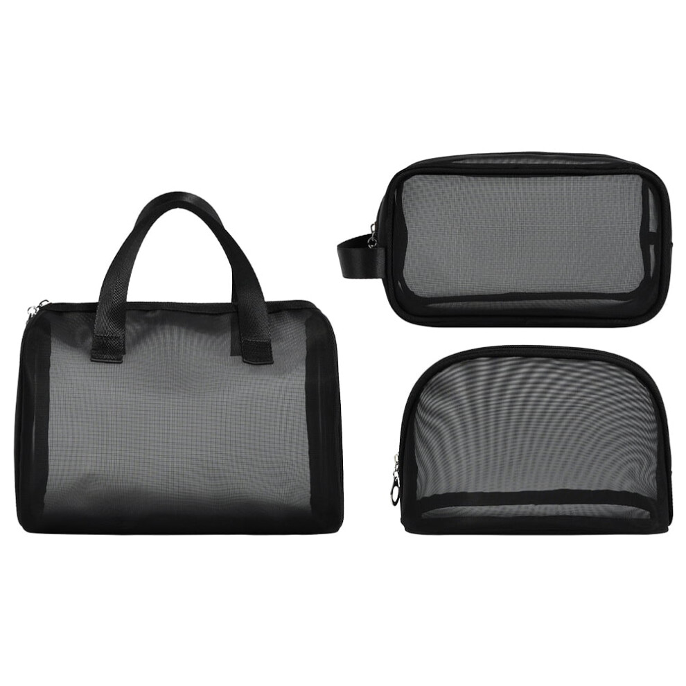 Mizh 3Pcs Convenient Cosmetic Bags Multi-function Travel Bags Transparent Travel Organizers
