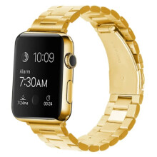 Exclusieve roestvrijstalen metalen armband - Compatibel met Apple Watch 38mm/40mm/41mm - Goudkleurig