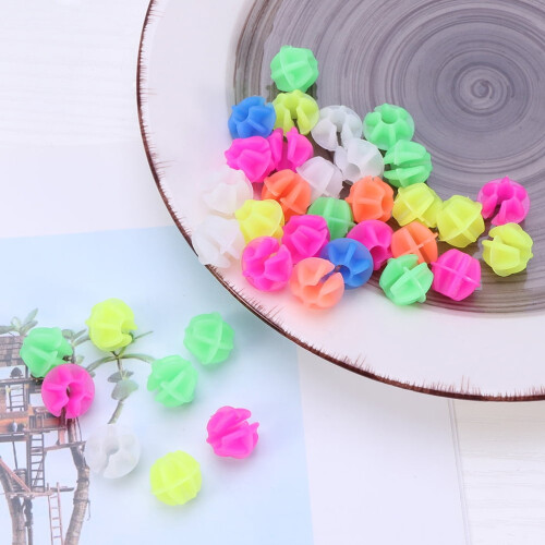 Amosfun72 τεμάχια πολύχρωμες στρογγυλές χάντρες ποδηλάτου με ακτίνες από πλαστικό 1