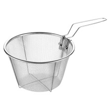 Cesta para freír de 18 cm, malla fina, antiadherente, mango plegable, anti-quemaduras, acero inoxidable resistente al calor, utensilio de cocina
